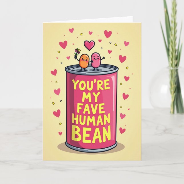 Tarjeta de eres mi frijol humano favorito (Anverso)