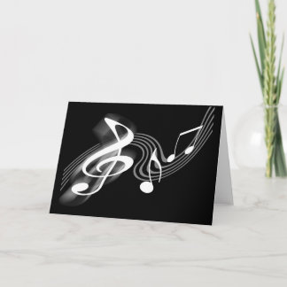 Tarjeta de escala musical en blanco y negro