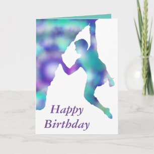 Tarjeta de escaladores de rock de cumpleaños feliz