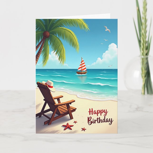 Tarjeta de Escape de Cumpleaños Tropical (Anverso)