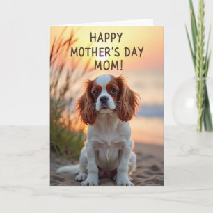 Tarjeta de escena animal del día de la madre suave