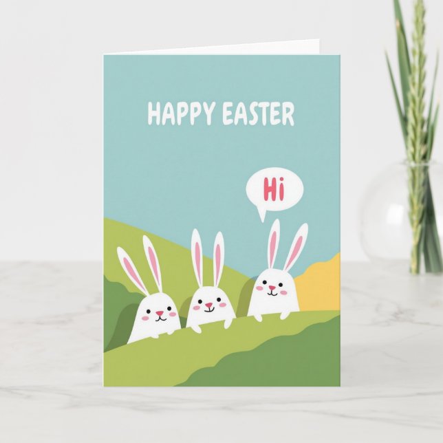 Tarjeta de escena de amigos de Pascua feliz (Anverso)