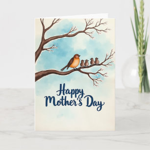 Tarjeta de escena de amor de madres con acuarela