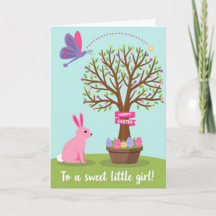 Tarjeta de escena de árbol de primavera pastel