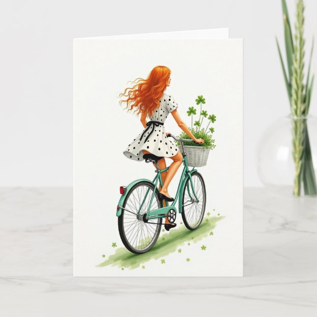 Tarjeta de escena de bicicleta Lucky Ride (Anverso)