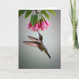 Tarjeta de escena de colibrí iridiscente