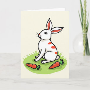 Tarjeta de escena de conejo Bunny lindo