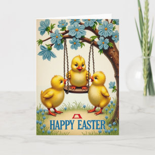 Tarjeta de escena de cría de Pascua feliz