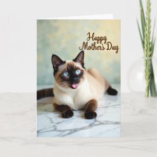 Tarjeta de escena de gato del dulce día de la madr