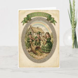 Tarjeta de escena de música folk afortunada