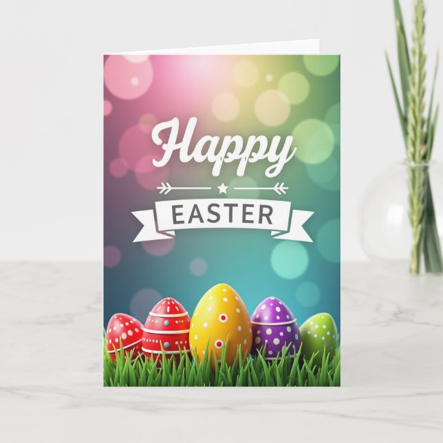 Tarjeta de escena de óvalos felices de Pascua (Anverso)
