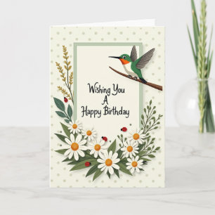 Tarjeta de escena de pájaro de cumpleaños dulce