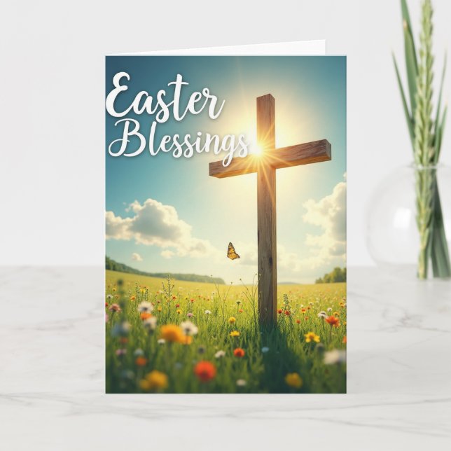 Tarjeta de escena de Pascua al amanecer (Anverso)