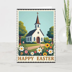 Tarjeta de escena de Pascua feliz