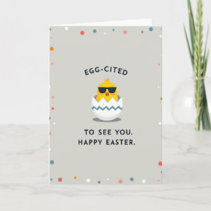 Tarjeta de escena de pollito de Pascua feliz