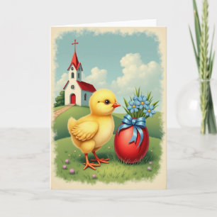 Tarjeta de escena de ramo de aves de primavera