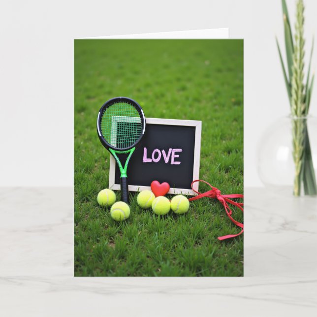 Tarjeta de escena de tenis de amor (Anverso)