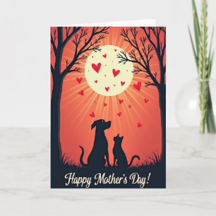 Tarjeta de escena del Día de la Madre con mucho ca