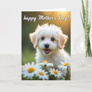Tarjeta de escena del día de la madre con perro es