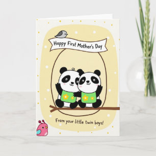 Tarjeta de escena del día de la madre de ositos