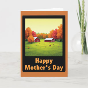 Tarjeta de escena del día de la madre de otoño