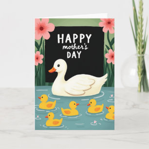 Tarjeta de escena del día de la madre de patitos