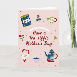 Tarjeta de escena del día de la madre Tea Riffic