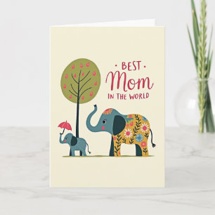 Tarjeta de escena del día de las madres turquesa