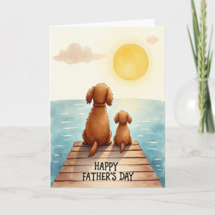 Tarjeta de escena del Día del Padre al atardecer