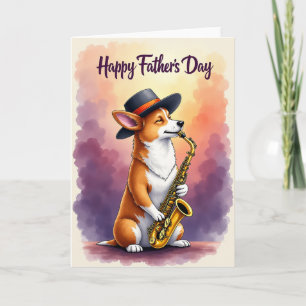 Tarjeta de escena del Día del Padre con saxofón