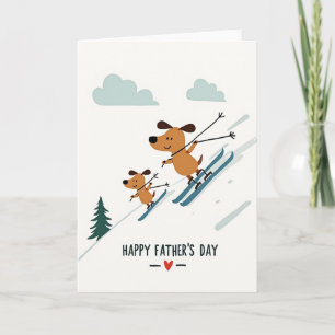 Tarjeta de escena del Día del Padre de invierno