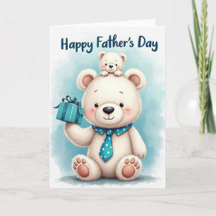 Tarjeta de escena del Día del Padre Oso