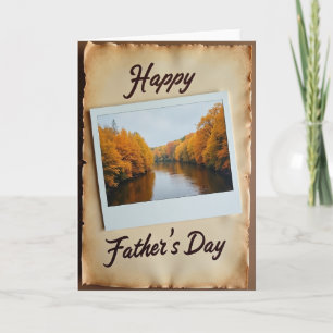 Tarjeta de escena del Día del Padre Otoñal
