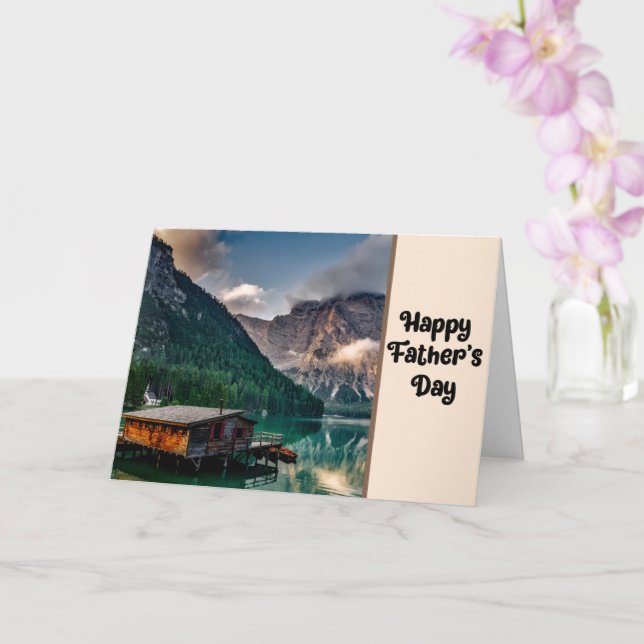 Tarjeta de escena del lago Feliz Día del Padre (Orquídea)