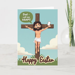 Tarjeta de escena divertida de Pascua feliz