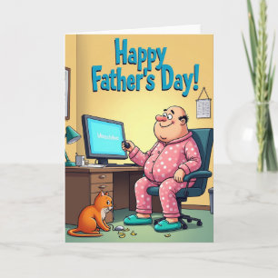 Tarjeta de escena divertida del Día del Padre