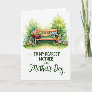Tarjeta de Escena Floral de Banco de Jardín