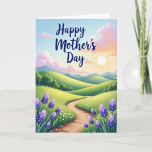 Tarjeta de escena floral de primavera