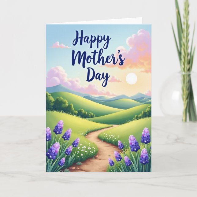 Tarjeta de escena floral de primavera (Anverso)