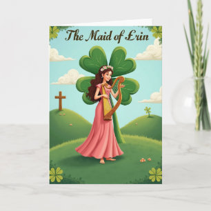 Tarjeta de escena irlandesa de la doncella de Erin