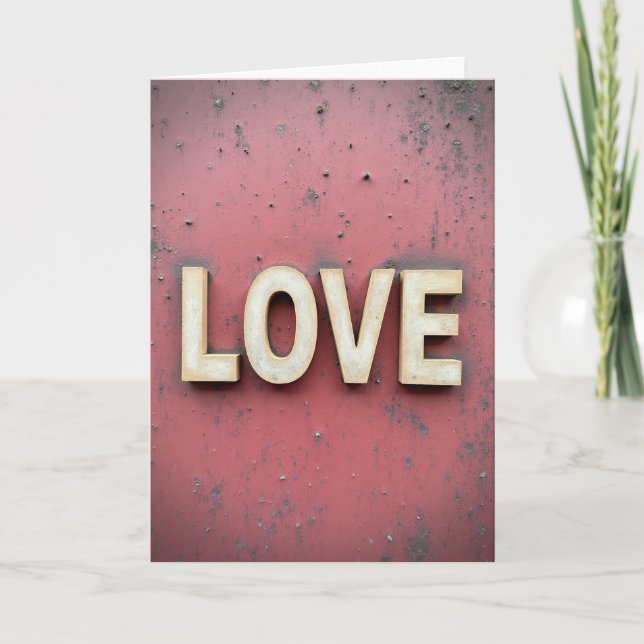 Tarjeta de escena rústica de bloques de amor (Anverso)