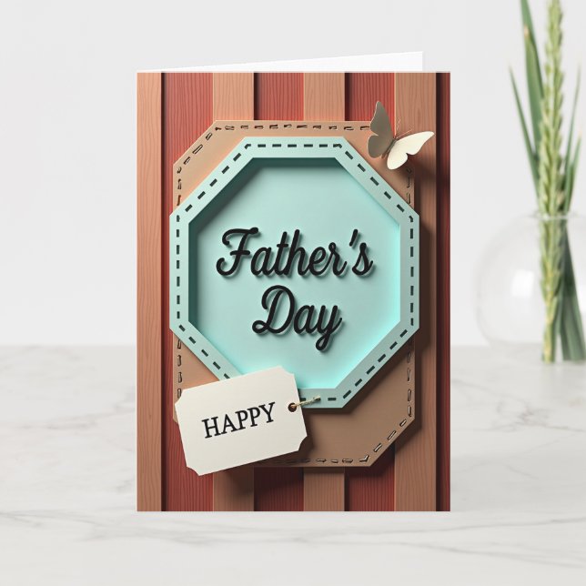 Tarjeta de escena rústica del Día del Padre (Anverso)