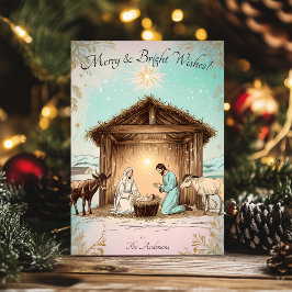 Tarjeta de escenas de natividad de bienvenida de N