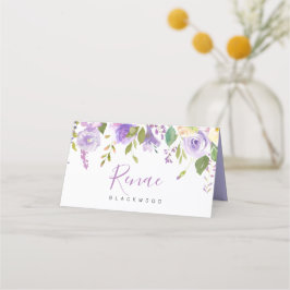 Tarjeta de escolta floral púrpura, floral púrpura