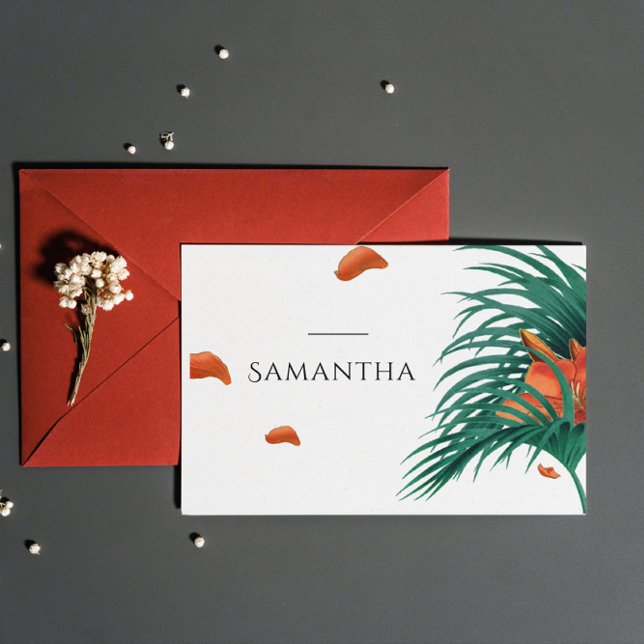 Tarjeta de Escort Boda de Flores Tropicales (Subido por el creador)