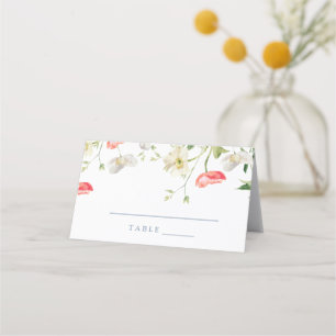 Tarjeta de Escort Boda de Peony floral Primavera