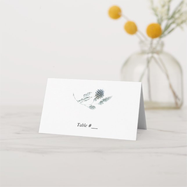 Tarjeta de Escort Boda del elemento botánico flora (Anverso)