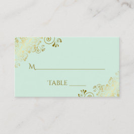 Tarjeta de Escort Boda elegante de colores dorados