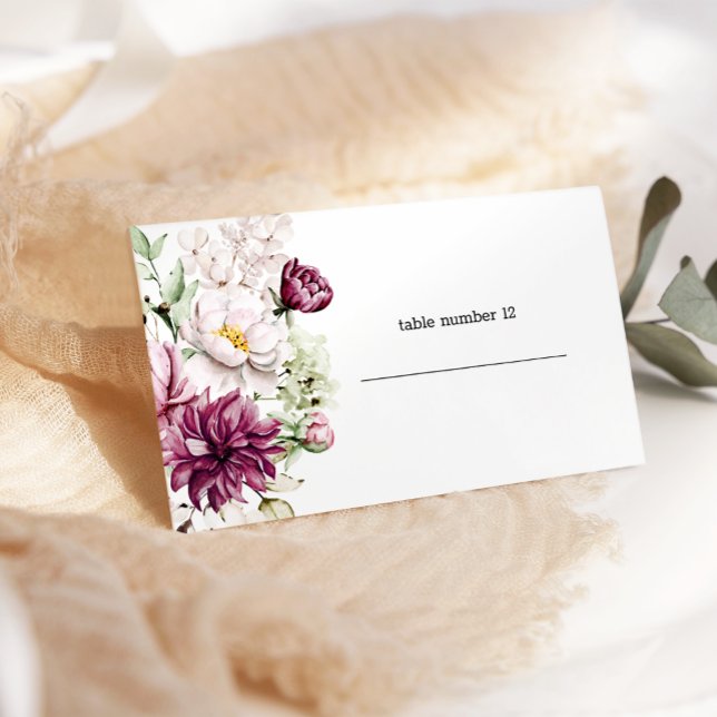 Tarjeta de Escort Boda Floral Rosa Peonies (Subido por el creador)