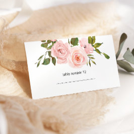 Tarjeta de Escort Boda Floral Rubor Pink Roses